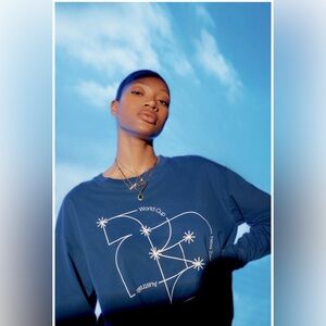 ReInc “Written in the Stars” World Cup Graphic Long-Sleeve Tee Small- Blue